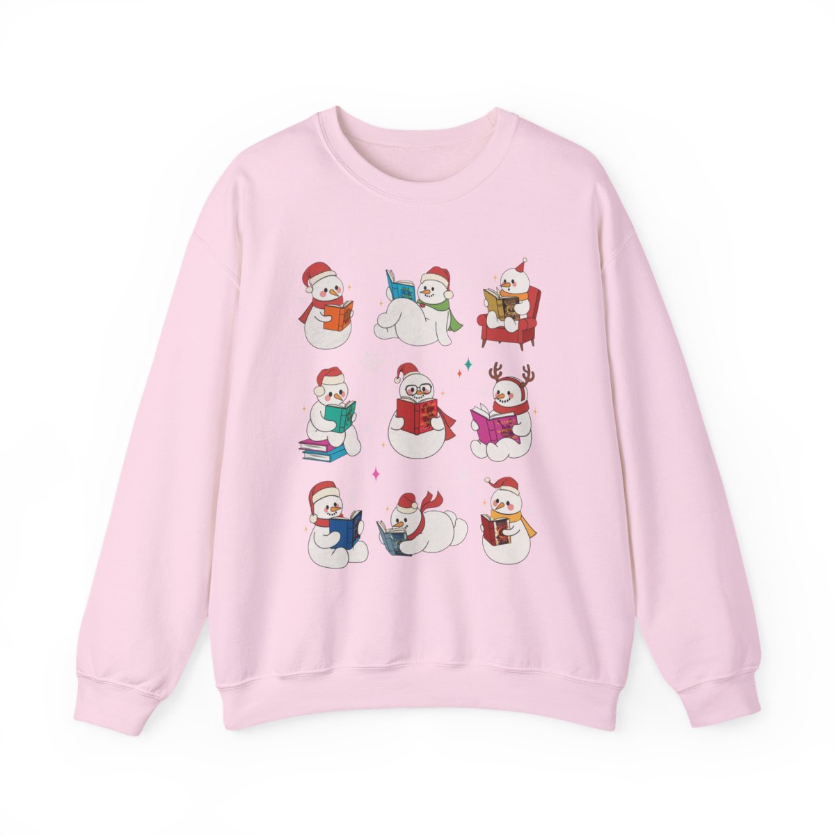 Cute Snowman Christmas Themed Pink Sweater