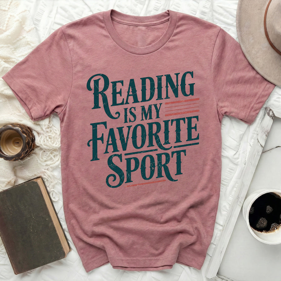 Reading Is My Favorite Sport Printed T-Shirt