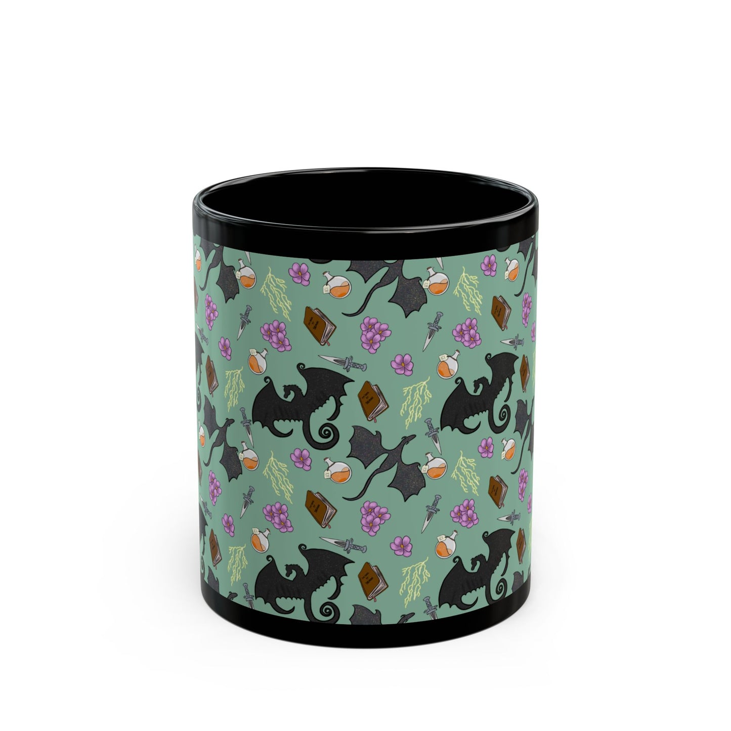 Black Fantasy Dragon Mug