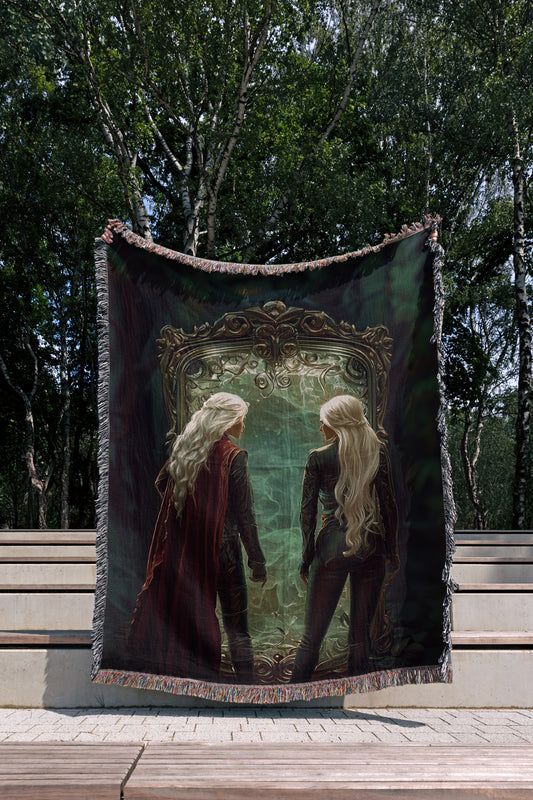 Bookish Fantasy Mirror Scene Blanket