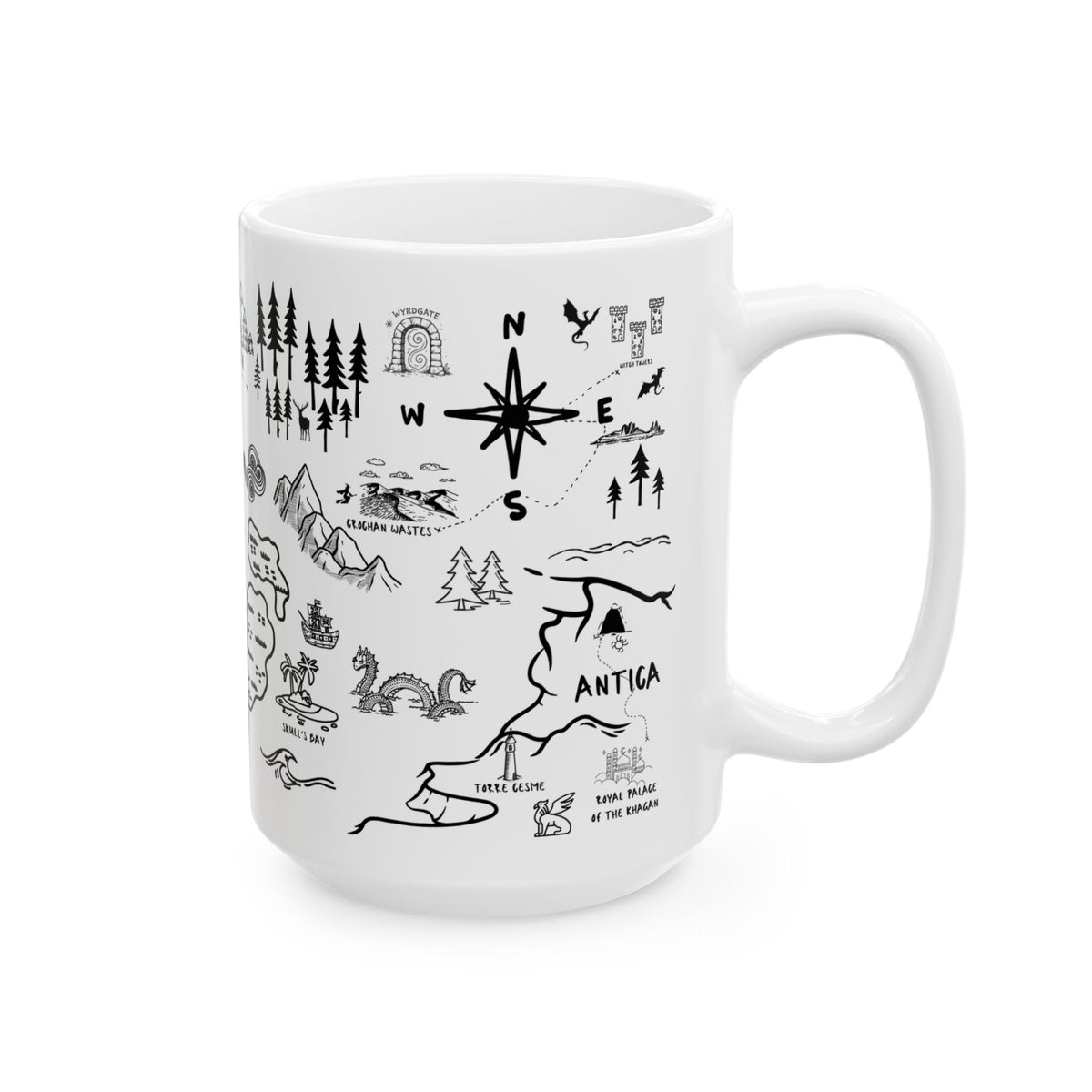 White Throne of Glass Map Mug