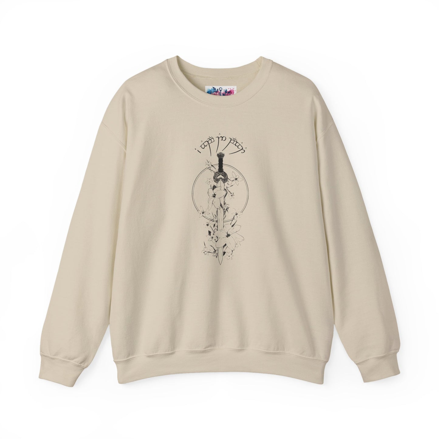 Elvish Sword and Floral Sweatshirt