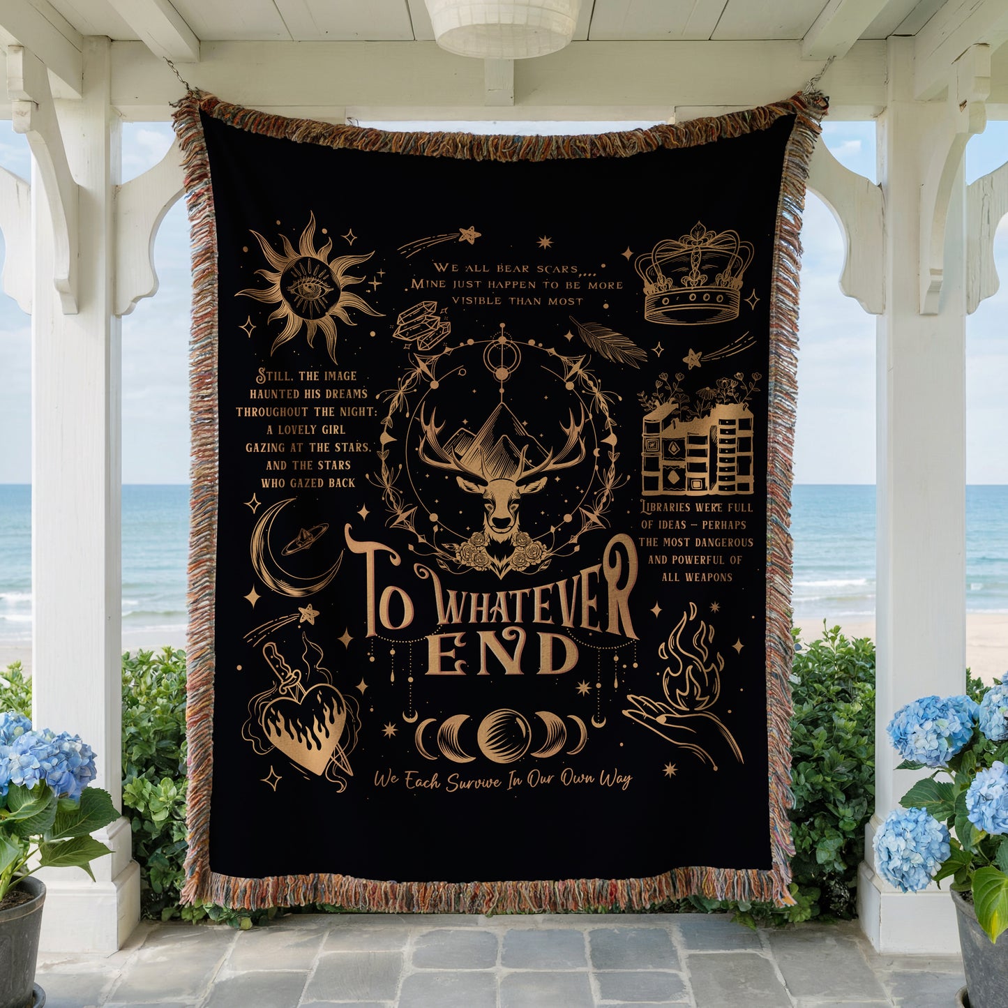 To Whatever End Throne of Glass Woven Blanket