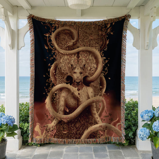 House of Flame and Shadow Woven Blanket