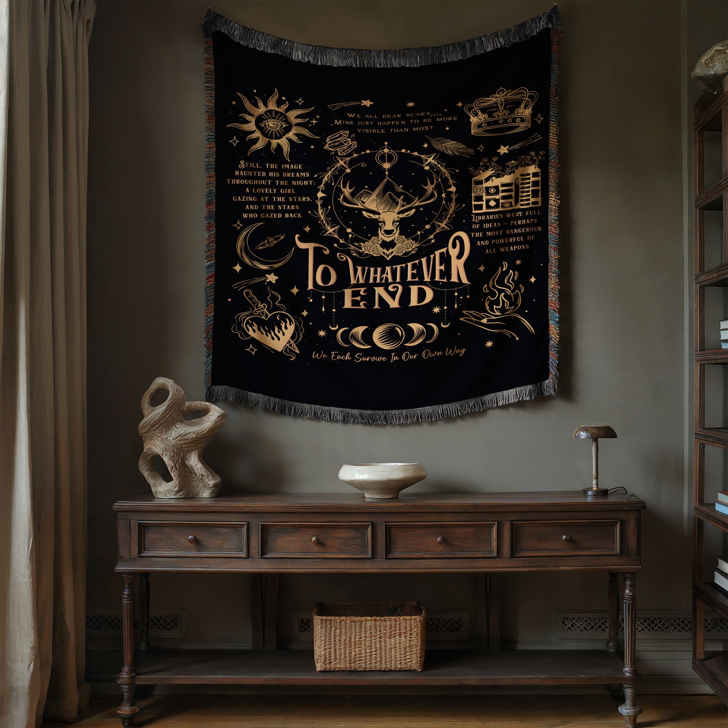 To Whatever End Throne of Glass Woven Blanket