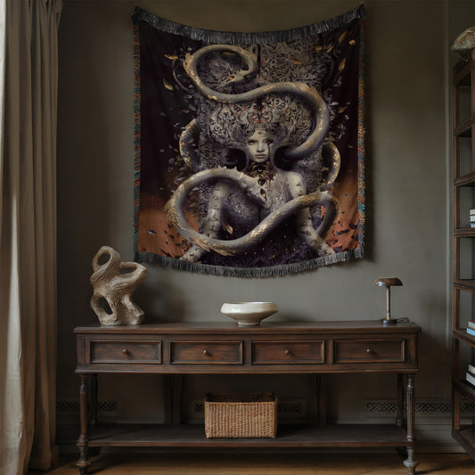 Dark House of Flame and Shadow Woven Blanket