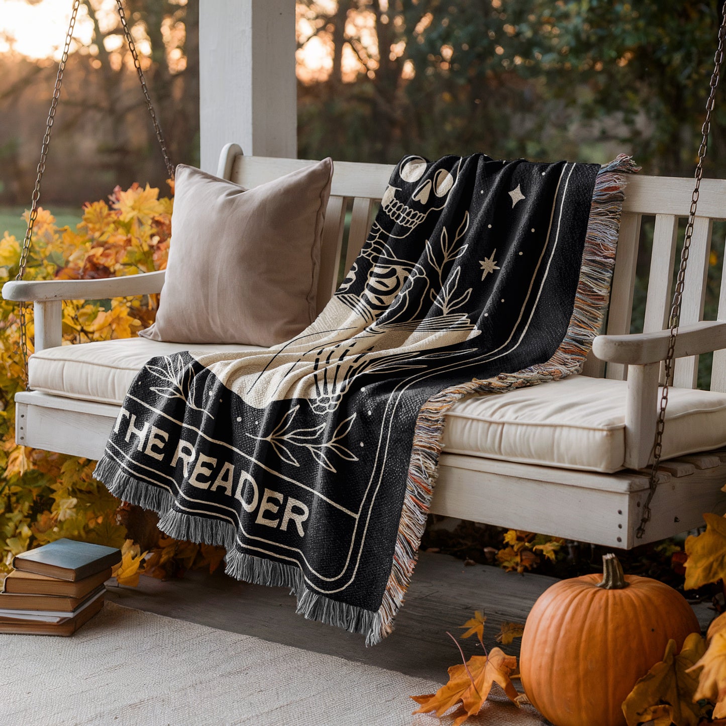 Skeleton Tarot Reading Blanket