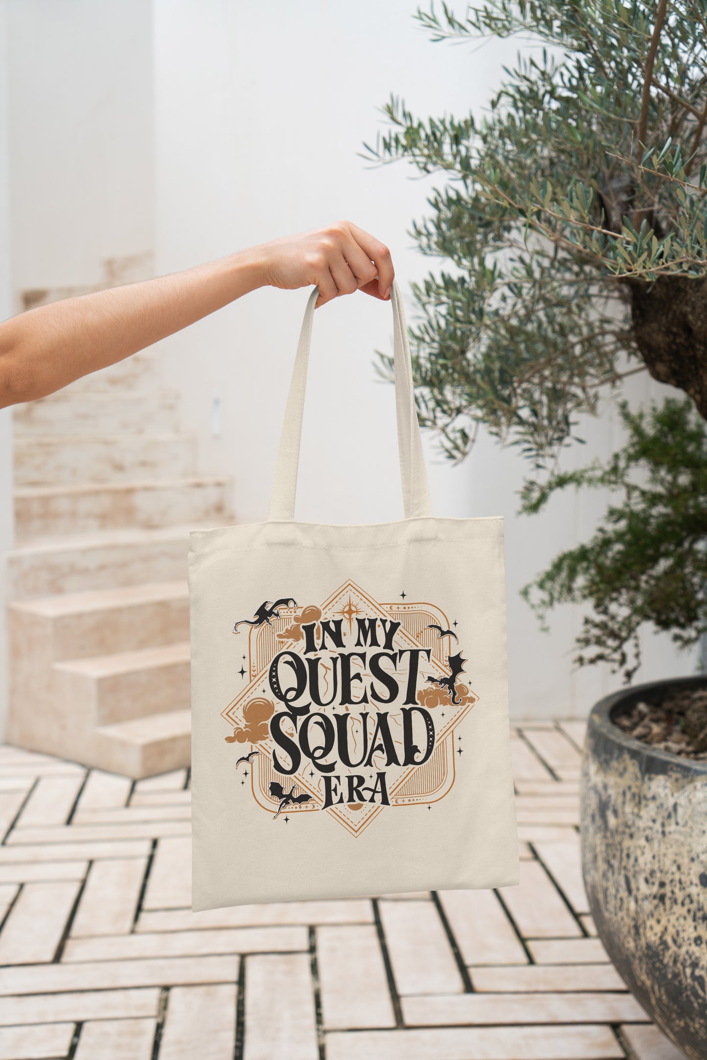 “In My Quest Squad Era” Tote Bag