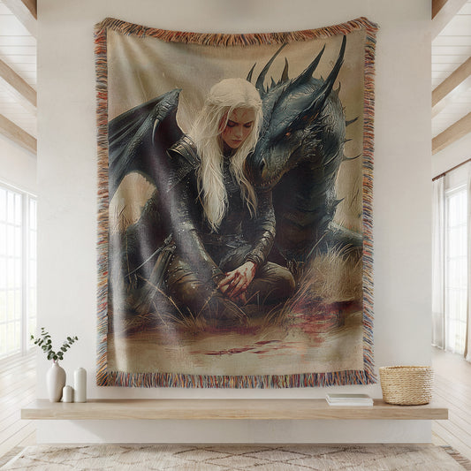 Romantasy Manon Blackbeak and Abraxos Woven Blanket