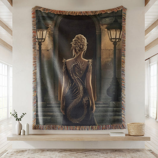 Aelin Dragon Dress Woven Blanket
