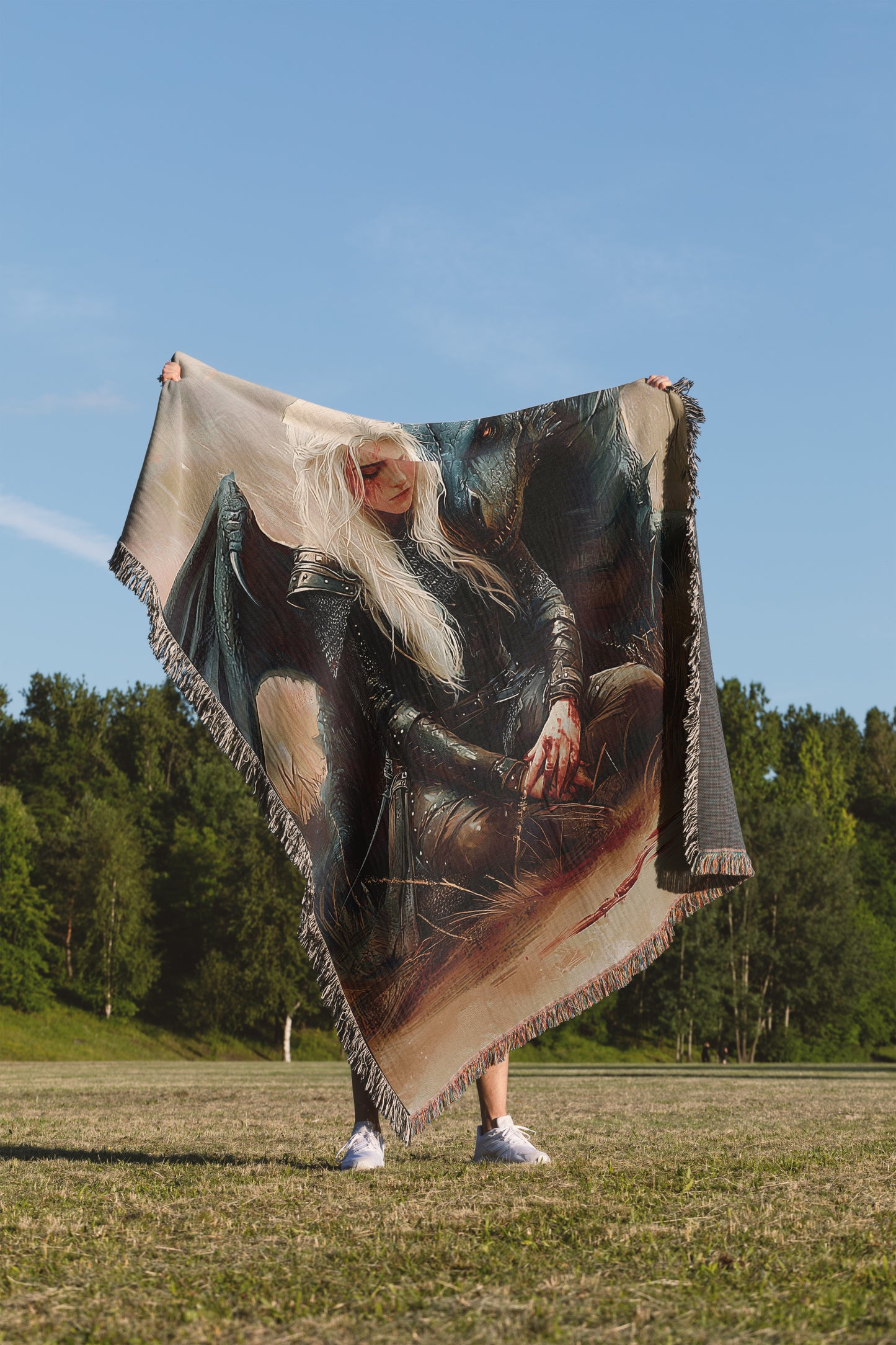 Romantasy Manon Blackbeak and Abraxos Woven Blanket