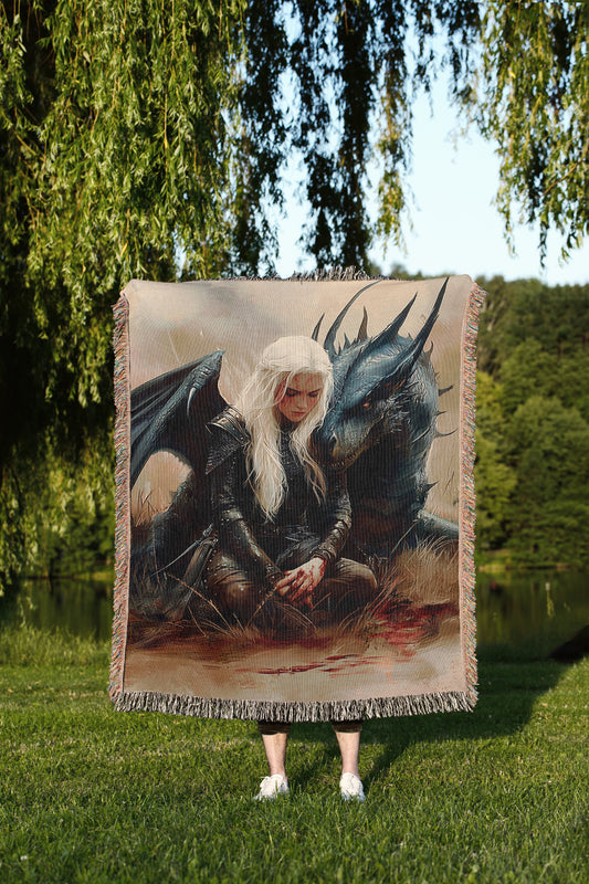 Romantasy Manon Blackbeak and Abraxos Woven Blanket