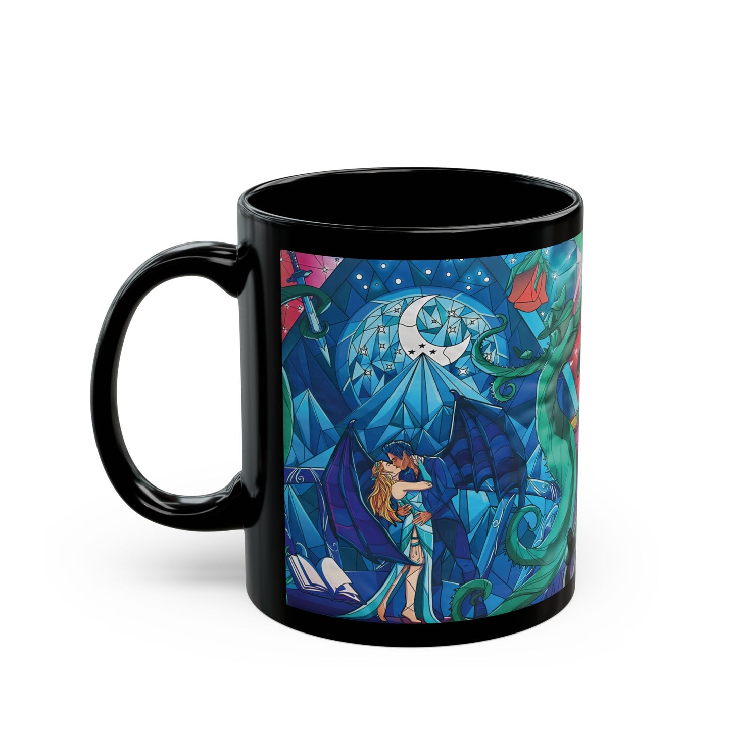 Black Feyre & Rhysand Stained Glass Mug