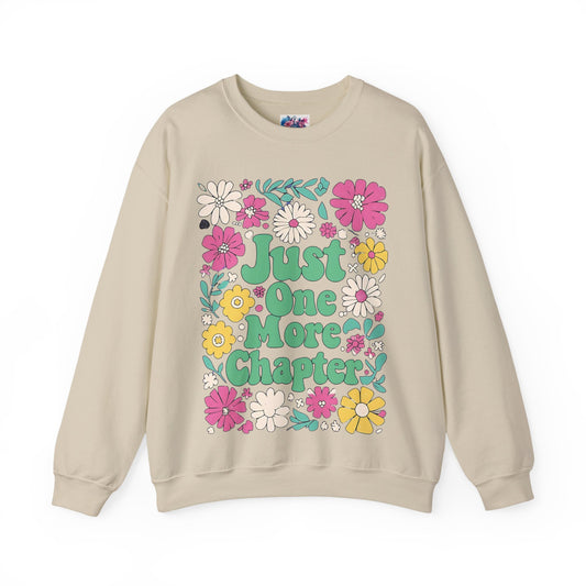 Just One More Chapter Flower Sweatshirt - MagicMerchEmporium