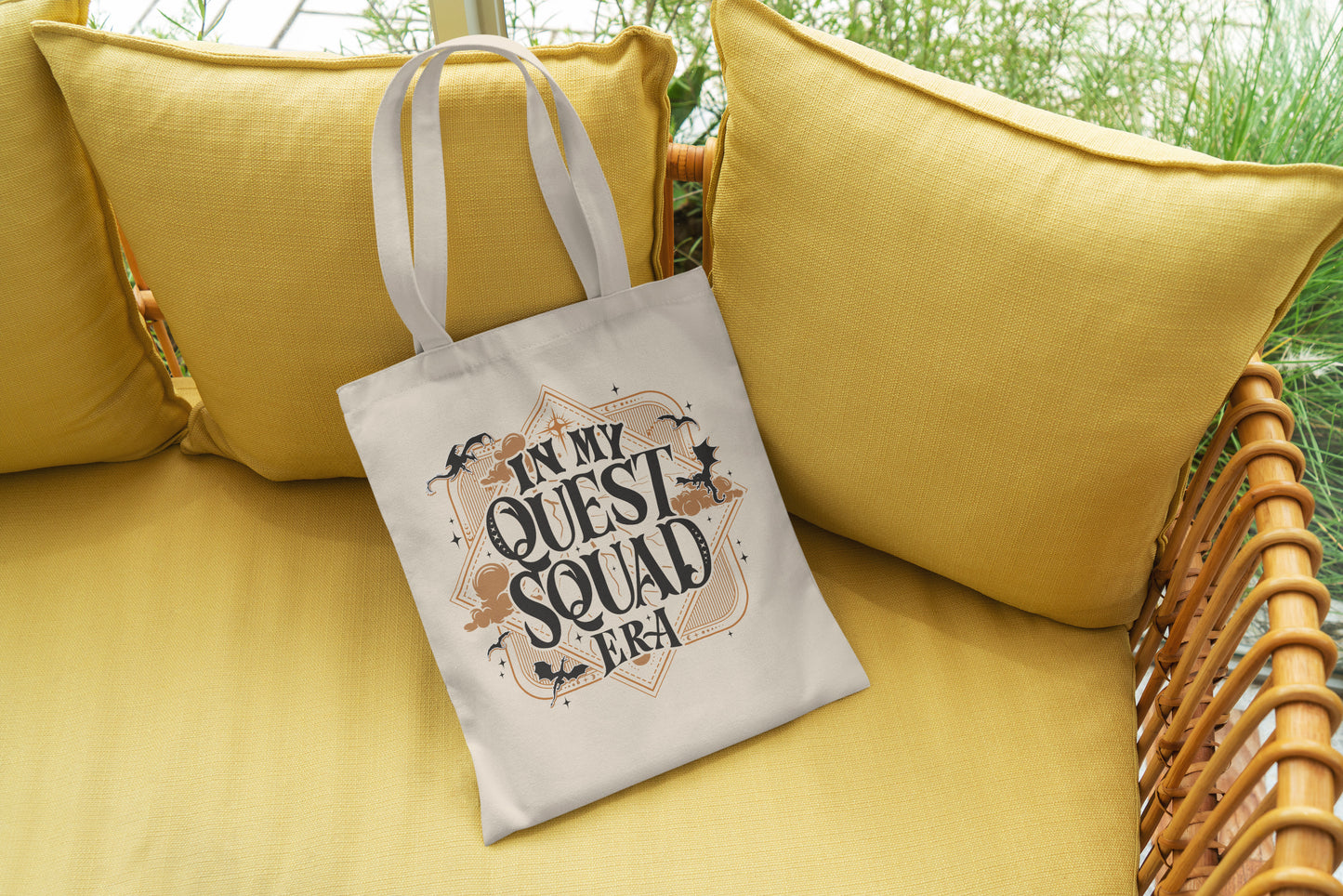 “In My Quest Squad Era” Tote Bag