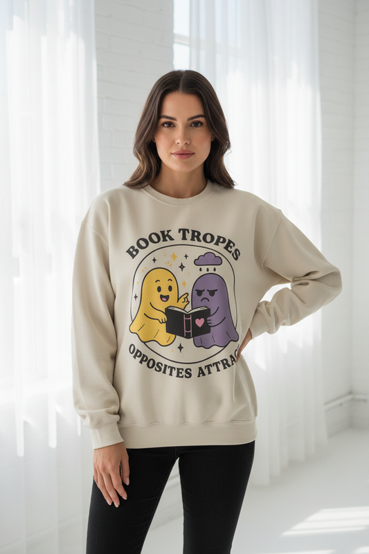 Book Tropes Opposites Attract Sweatshirt