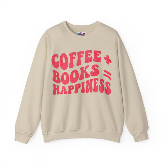 "Coffee + Books = Happiness" Sweatshirt - MagicMerchEmporium