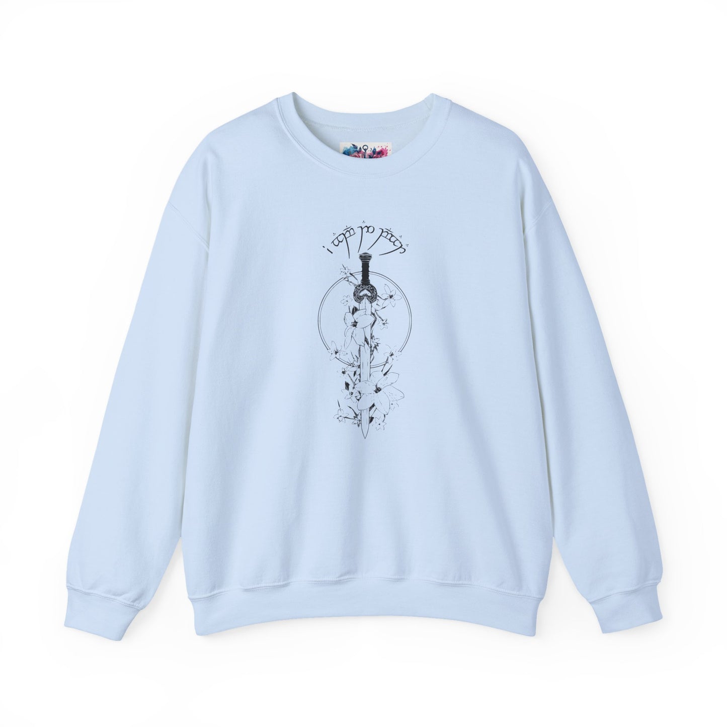 Elvish Sword and Floral Sweatshirt