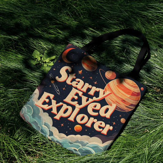 Starry Eyed Explorer Woven Tote Bag - MagicMerchEmporium