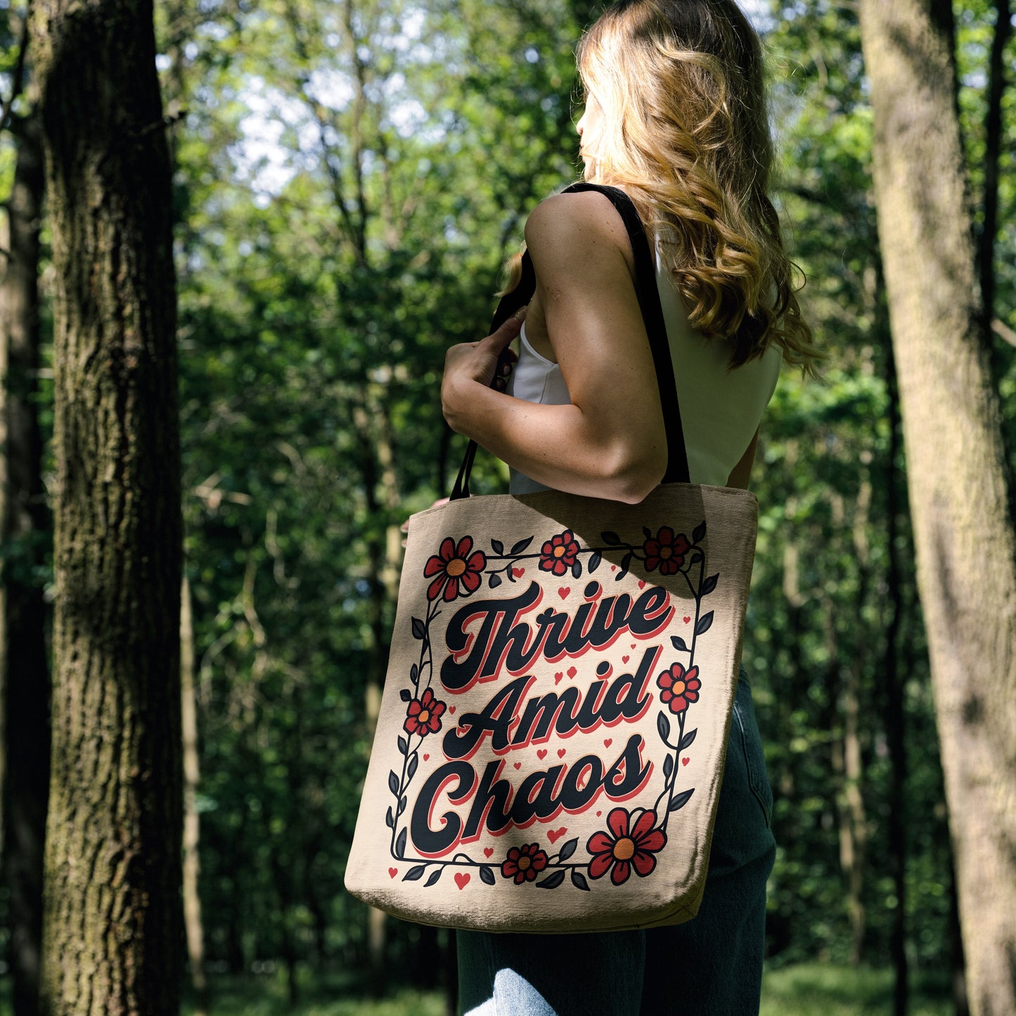 Thrive Amid Chaos Woven Tote Bag