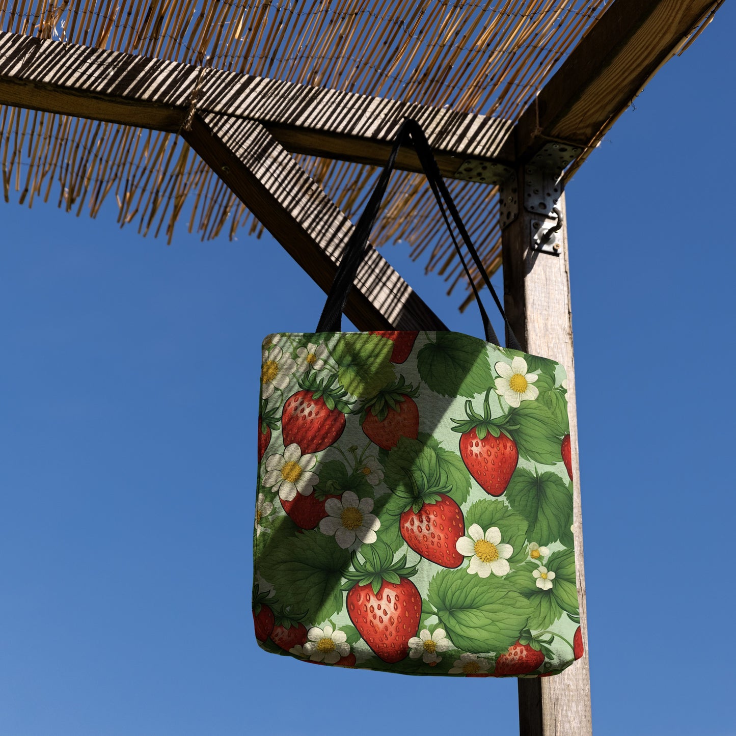 Strawberry Dreams Woven Tote Bag