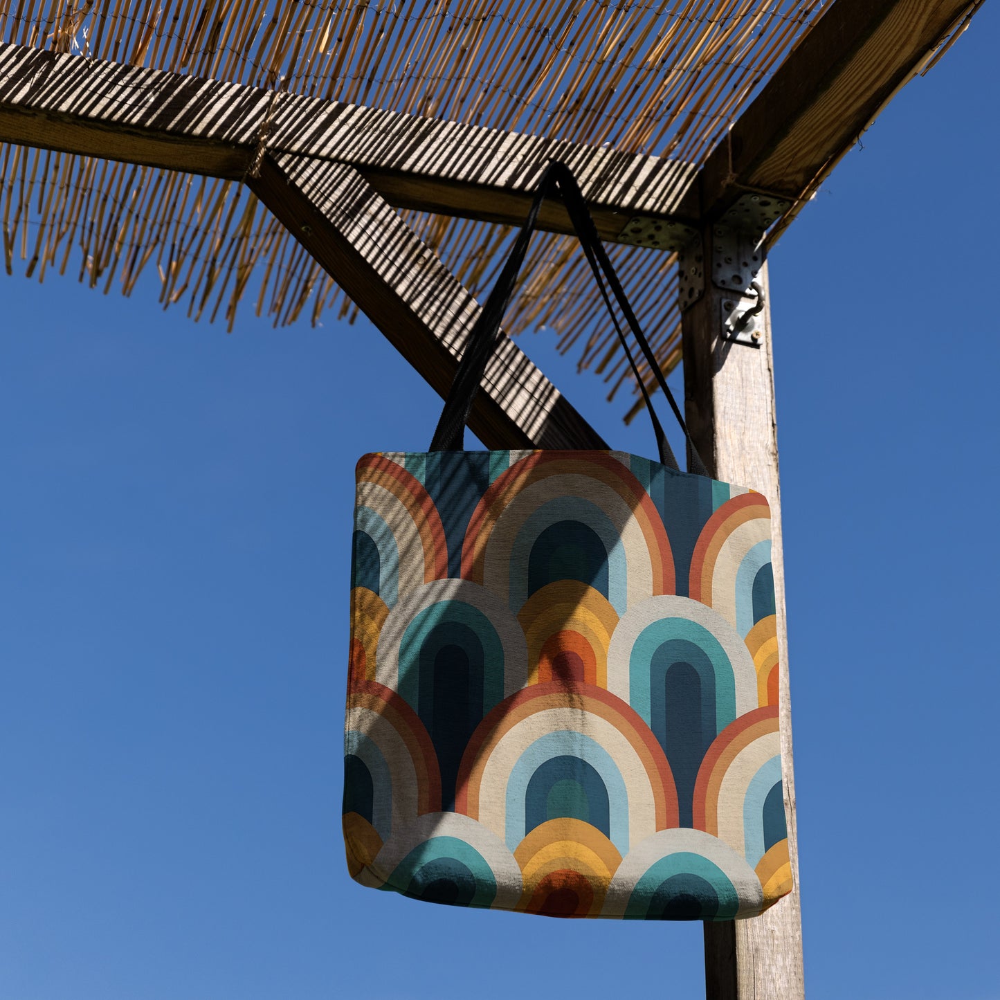 Retro Vibes Woven Tote Bag