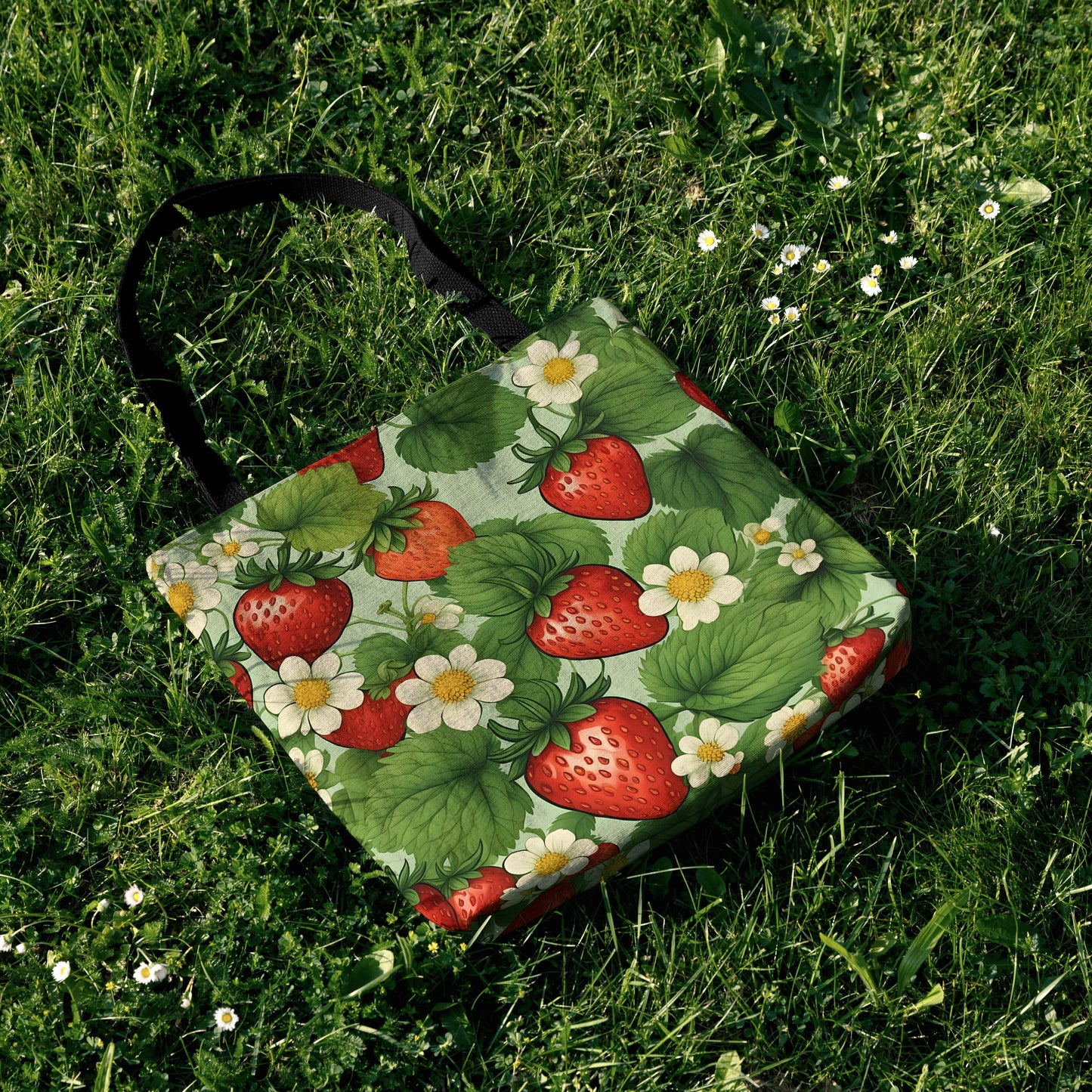 Strawberry Dreams Woven Tote Bag
