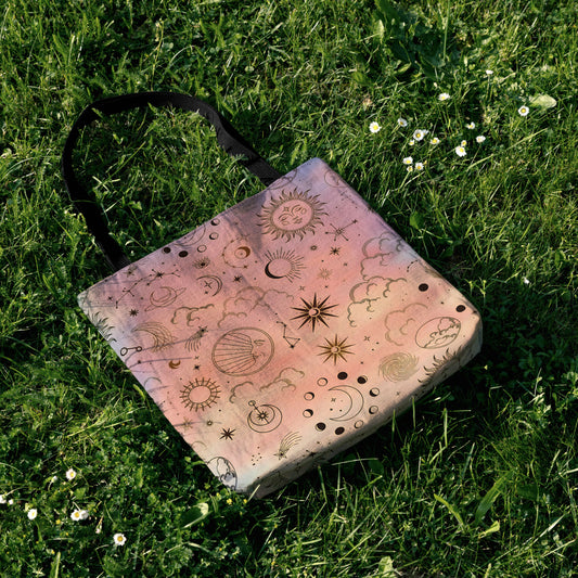 Celestial Woven Tote Bag - MagicMerchEmporium