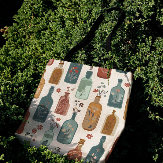 Cottagecore Apothecary Woven Tote Bag - MagicMerchEmporium