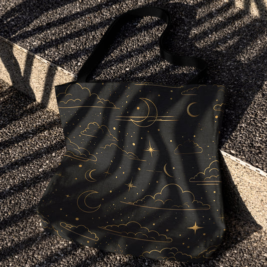 Celestial Dreams Woven Tote Bag - MagicMerchEmporium