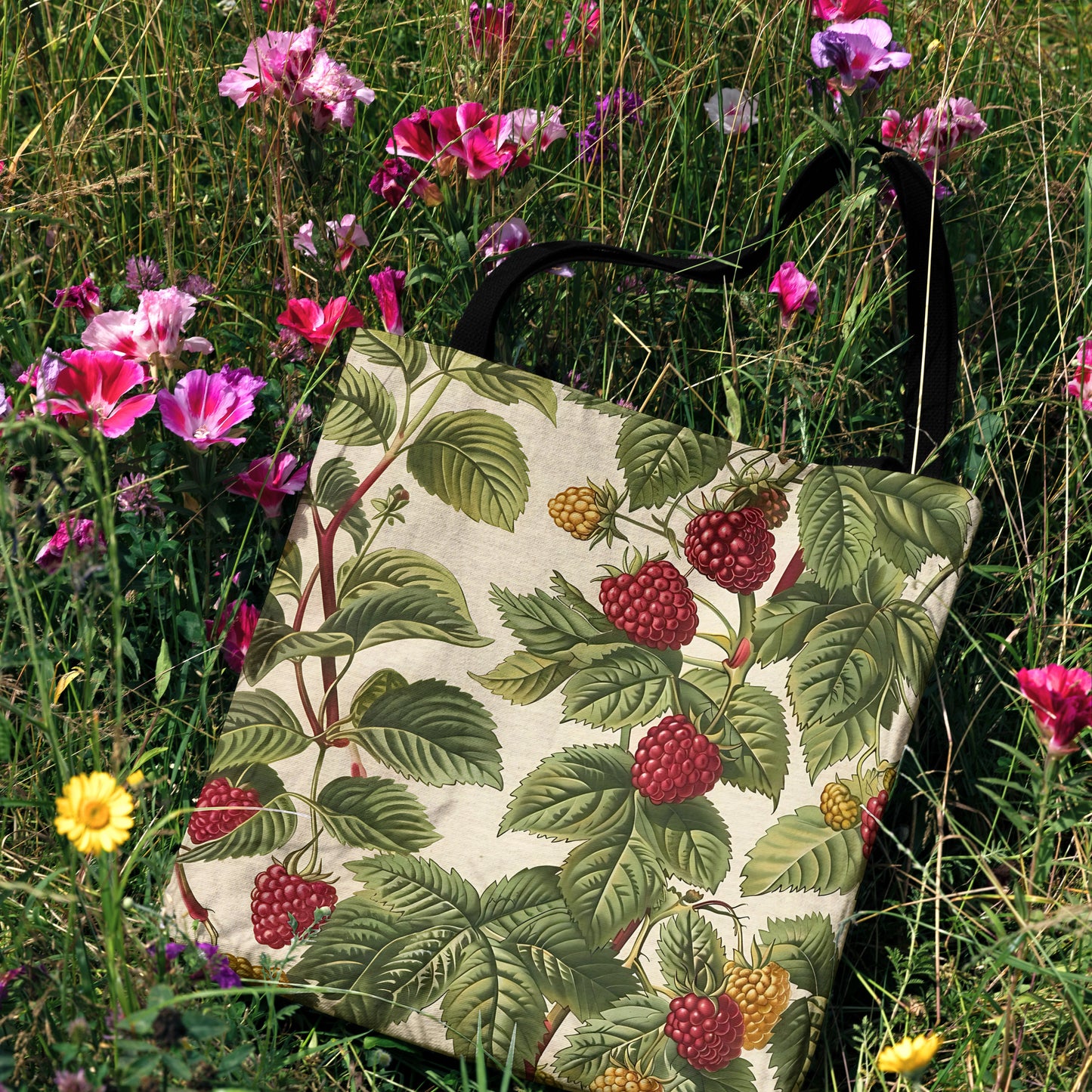 Raspberry Bliss Woven Tote Bag