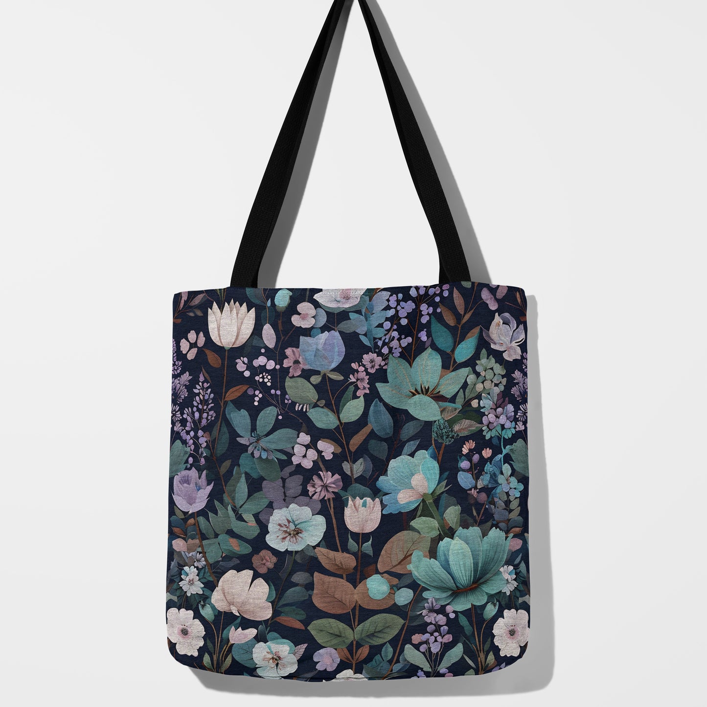 Midnight Floral Woven Woven Tote Bag