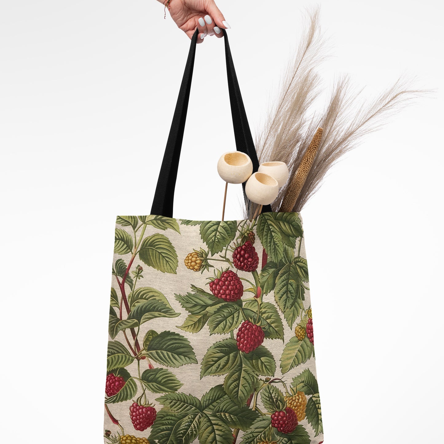 Raspberry Bliss Woven Tote Bag 🍇🌿