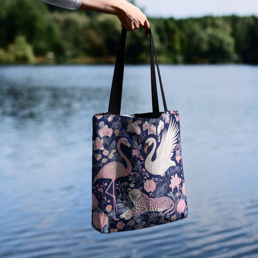 Toile de Jouy Woven Tote Bag - MagicMerchEmporium