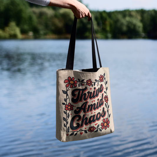 Thrive Amid Chaos Woven Tote Bag - MagicMerchEmporium