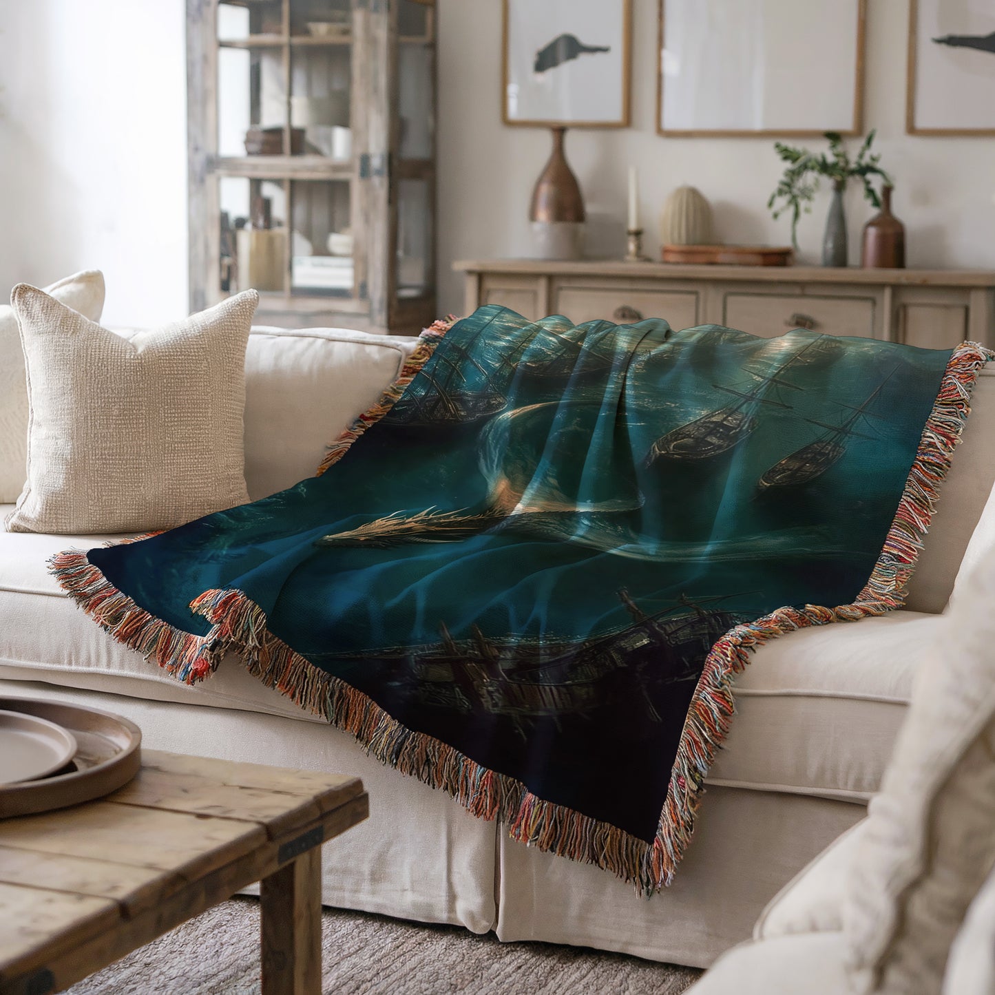 Lysandra Sea Serpent Woven Blanket
