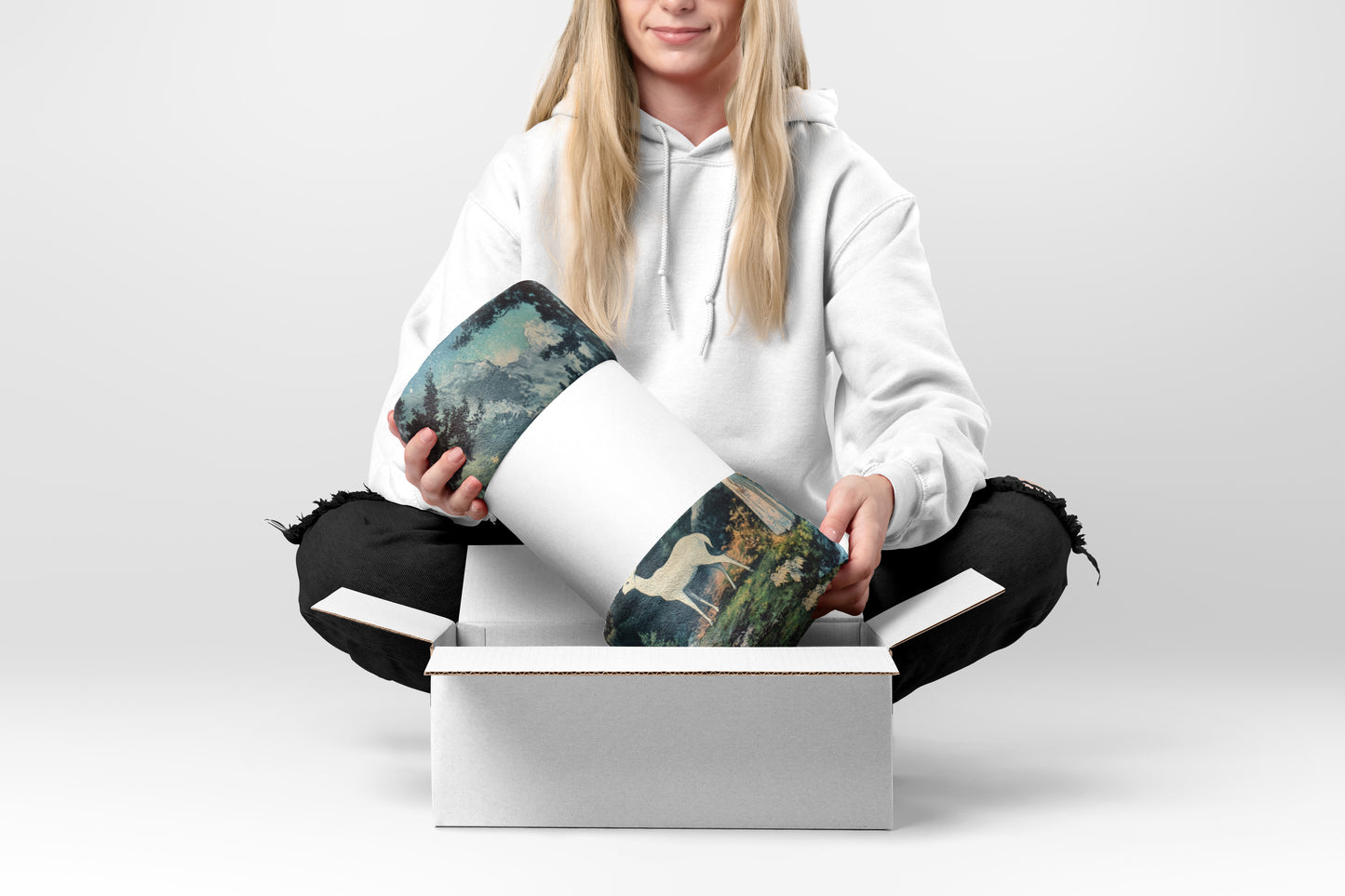 Serene Nature Scene Art Piece Pillow for Comfort