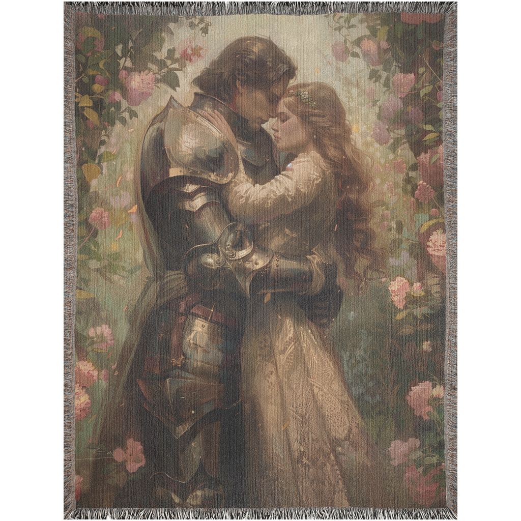 🌿 Knight & Princess Woven Throw Blanket