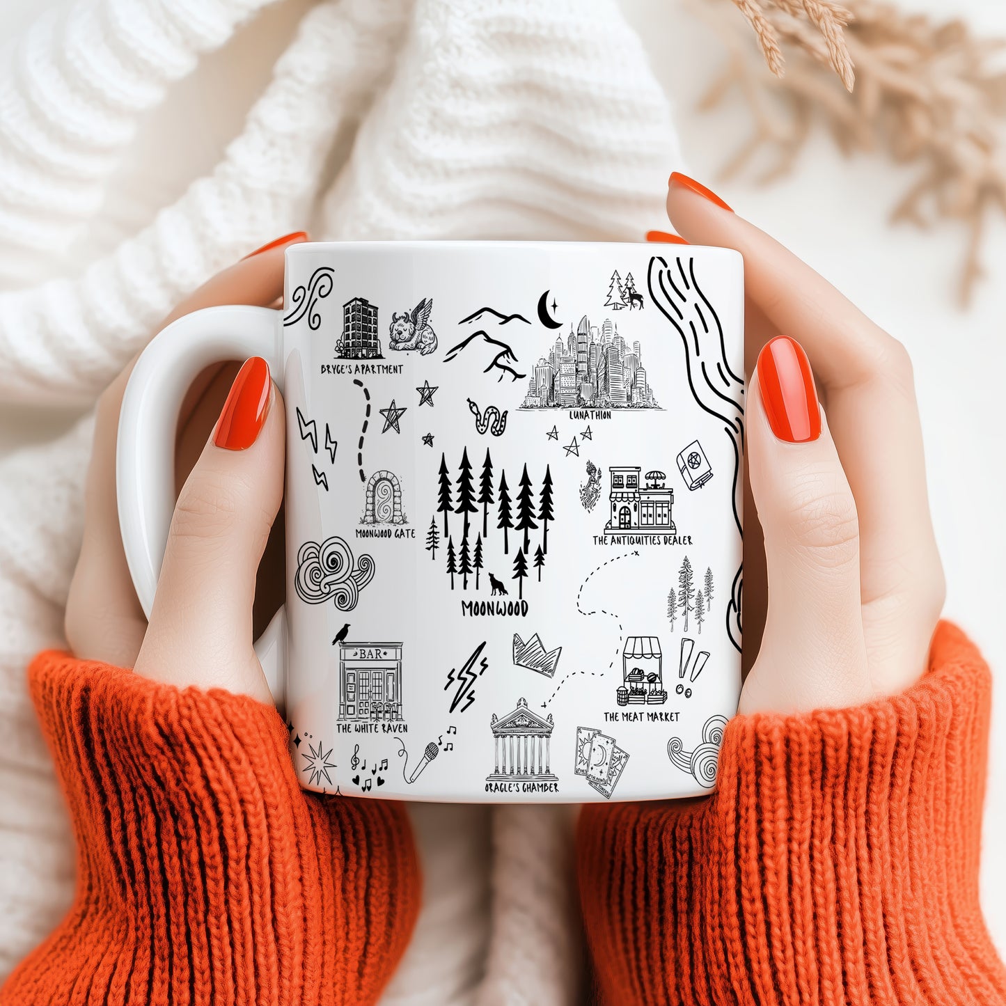 White Crescent City Map Mug