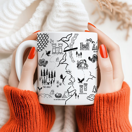 White Fourth Wing Map Mug