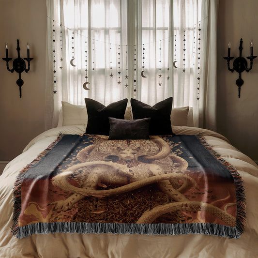 House of Flame and Shadow Woven Blanket