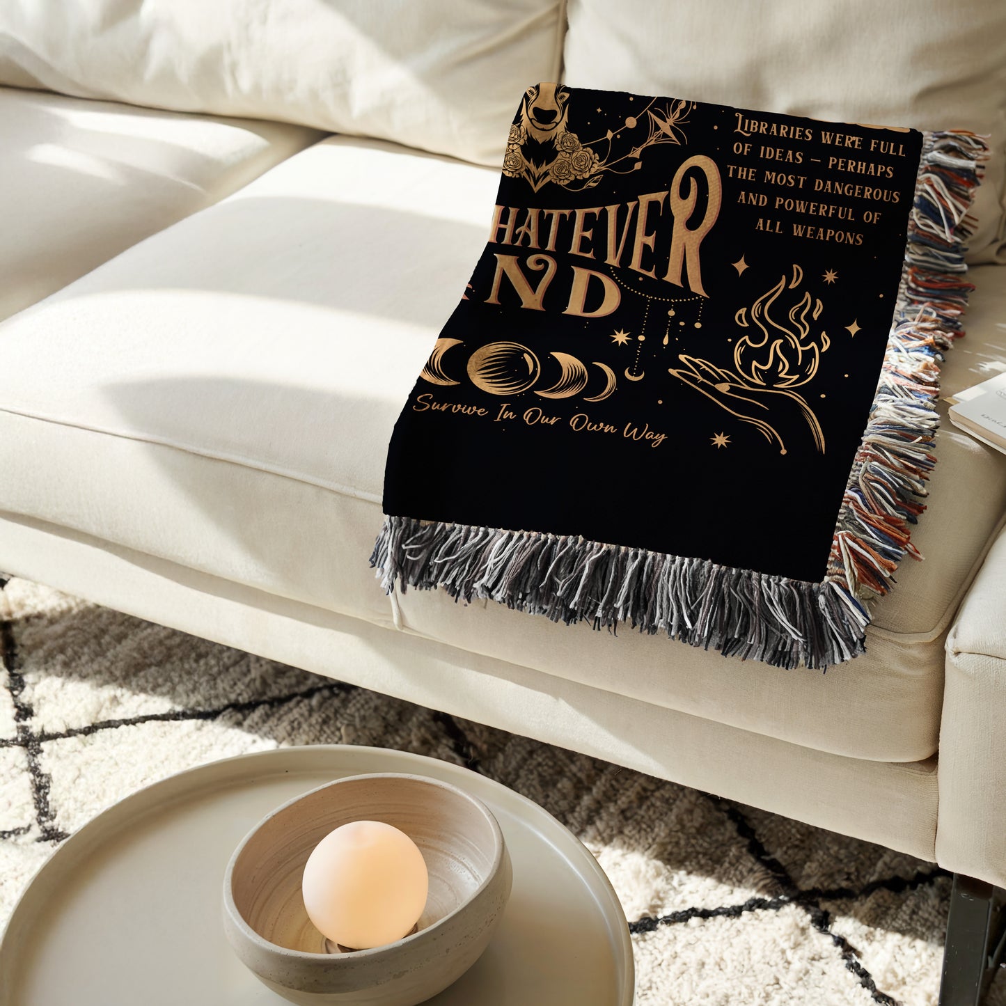 To Whatever End Throne of Glass Woven Blanket