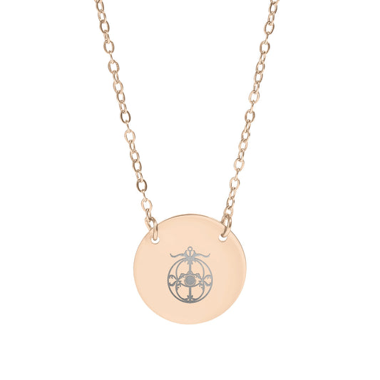 Elegant Round Emblem Design Necklace for Women