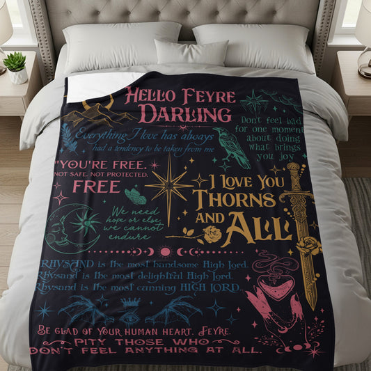 Hello Feyre Darling Inspirational Blanket