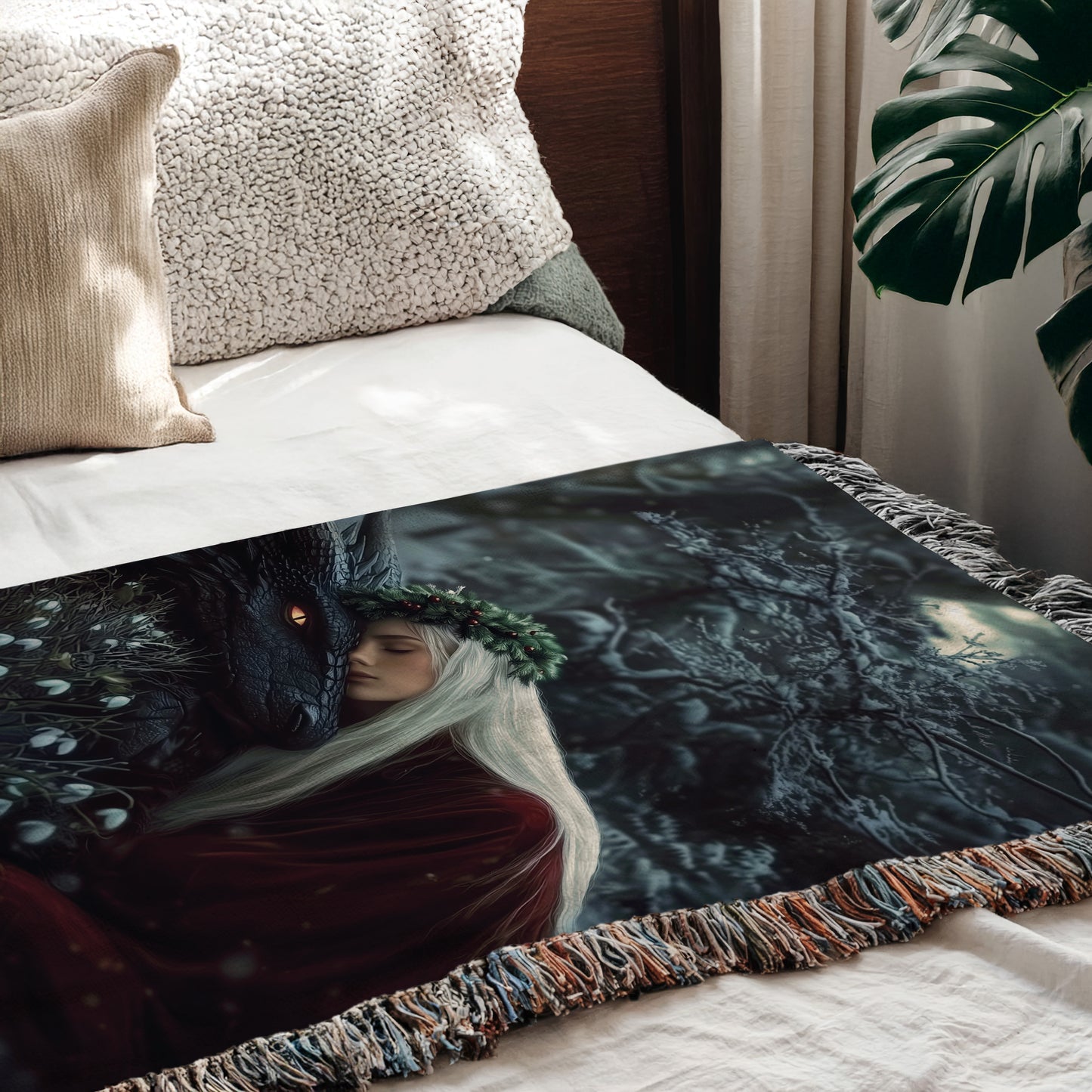 Manon Blackbeak and Abraxos Winter Woven Blanket
