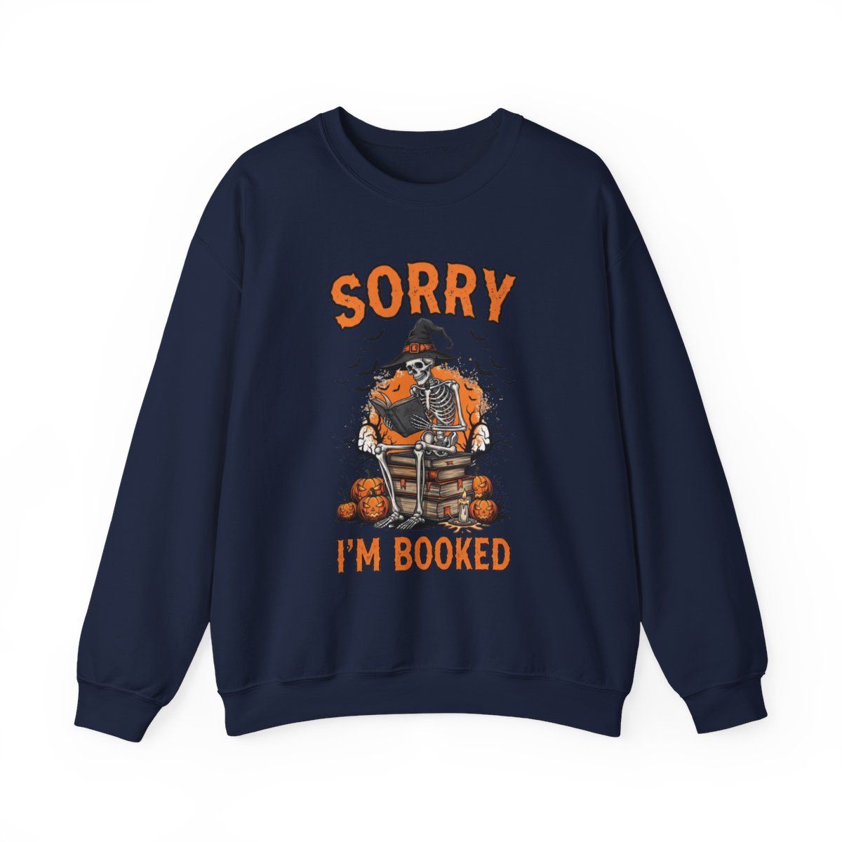 Sorry I am Booked Halloween Skeleton Reading Sweatshirt - MagicMerchEmporium