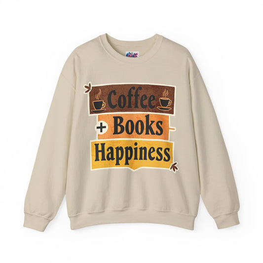 "Coffee + Books = Happiness" Sweatshirt - MagicMerchEmporium