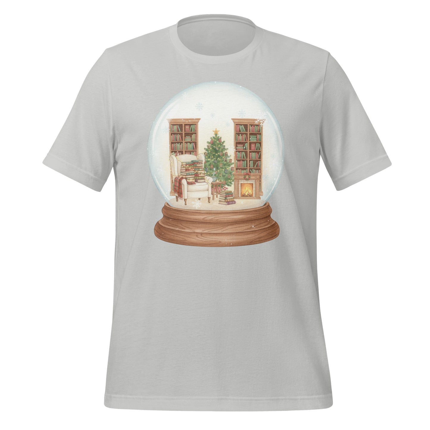 Cozy Library Christmas Snow Globe T-Shirt