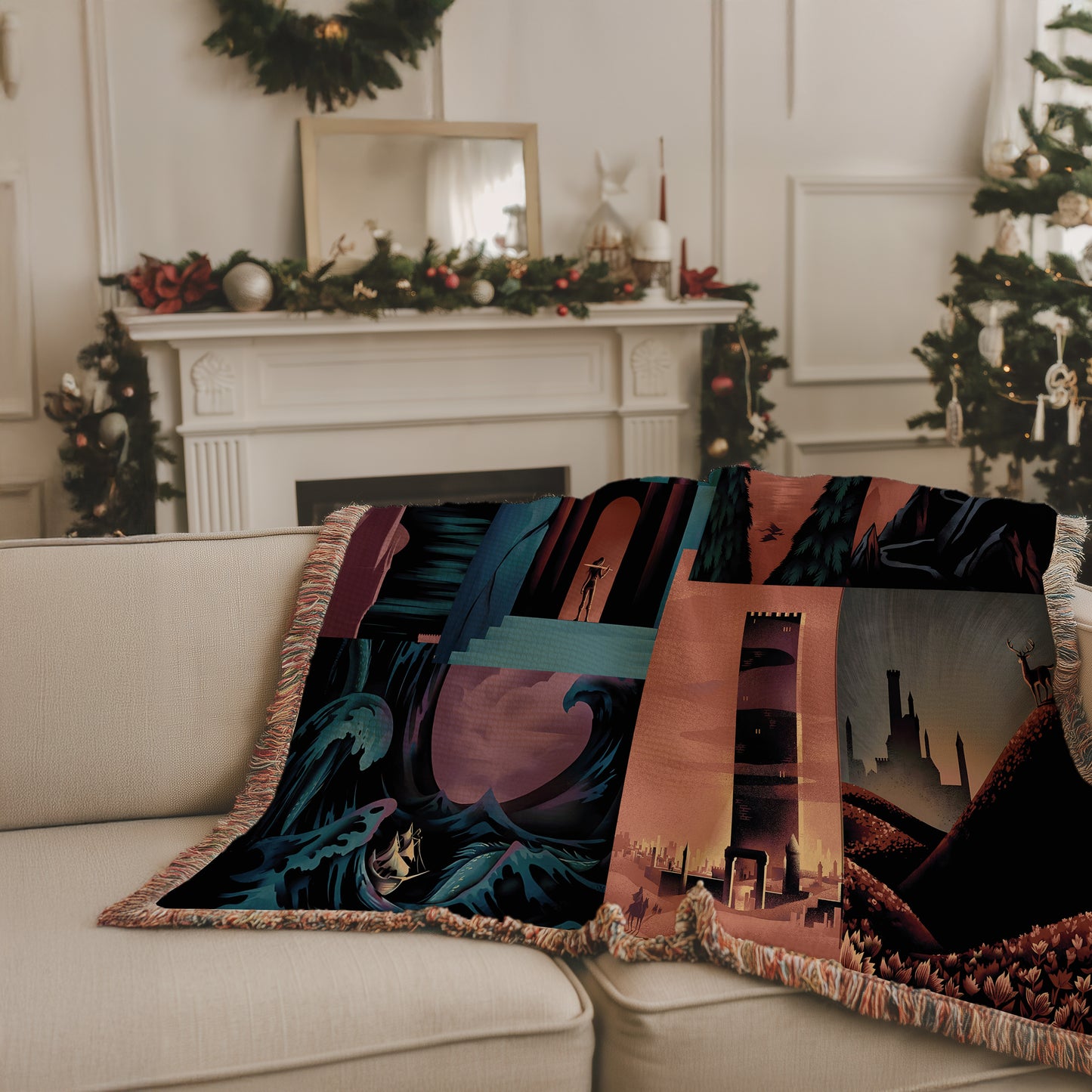 Throne of Glass Realms Woven Throw Blanket