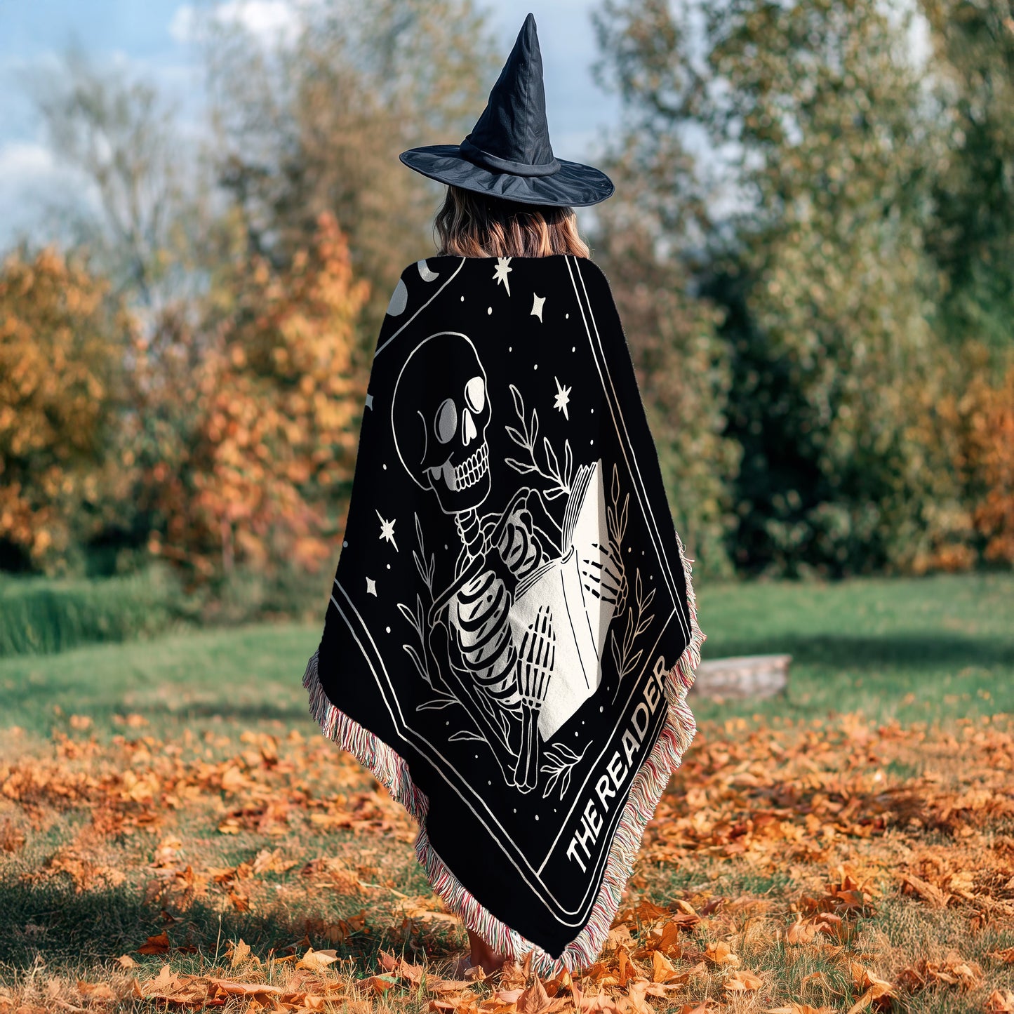 Skeleton Tarot Reading Blanket